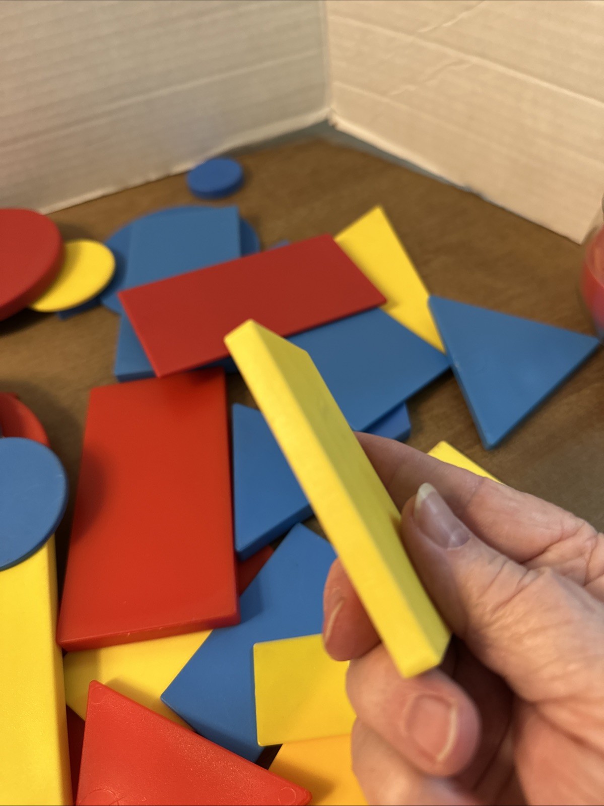 LOT of Thick Thin Lg Sm Multi-Color Geometric 2-D Shapes Math Manipulatives 70+