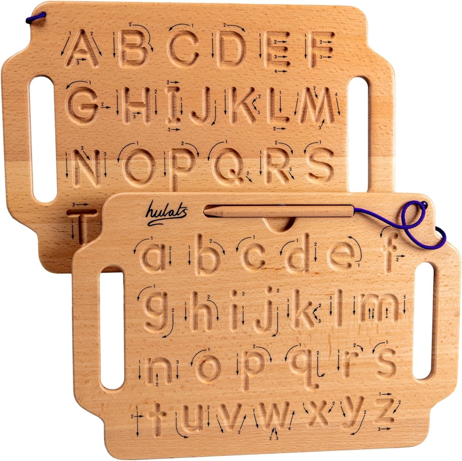 Learn to Write: Portable Wooden Alphabet Letter Tracing Sensory Pad Board – Todd