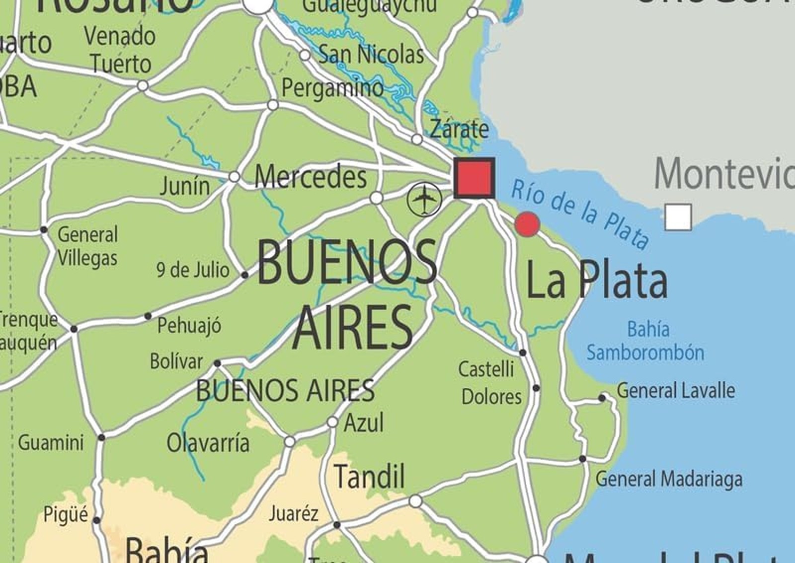 Argentina Physical Map – 23.3 x 16.5 Inches – Paper Laminated