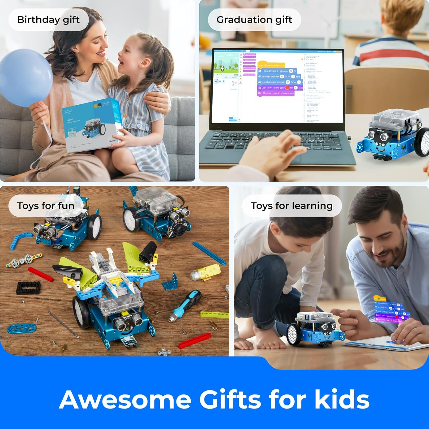 Mbot Robot Kit, Robotics for Kids Ages 8-12 Learn to Code with Scratch & Arduino