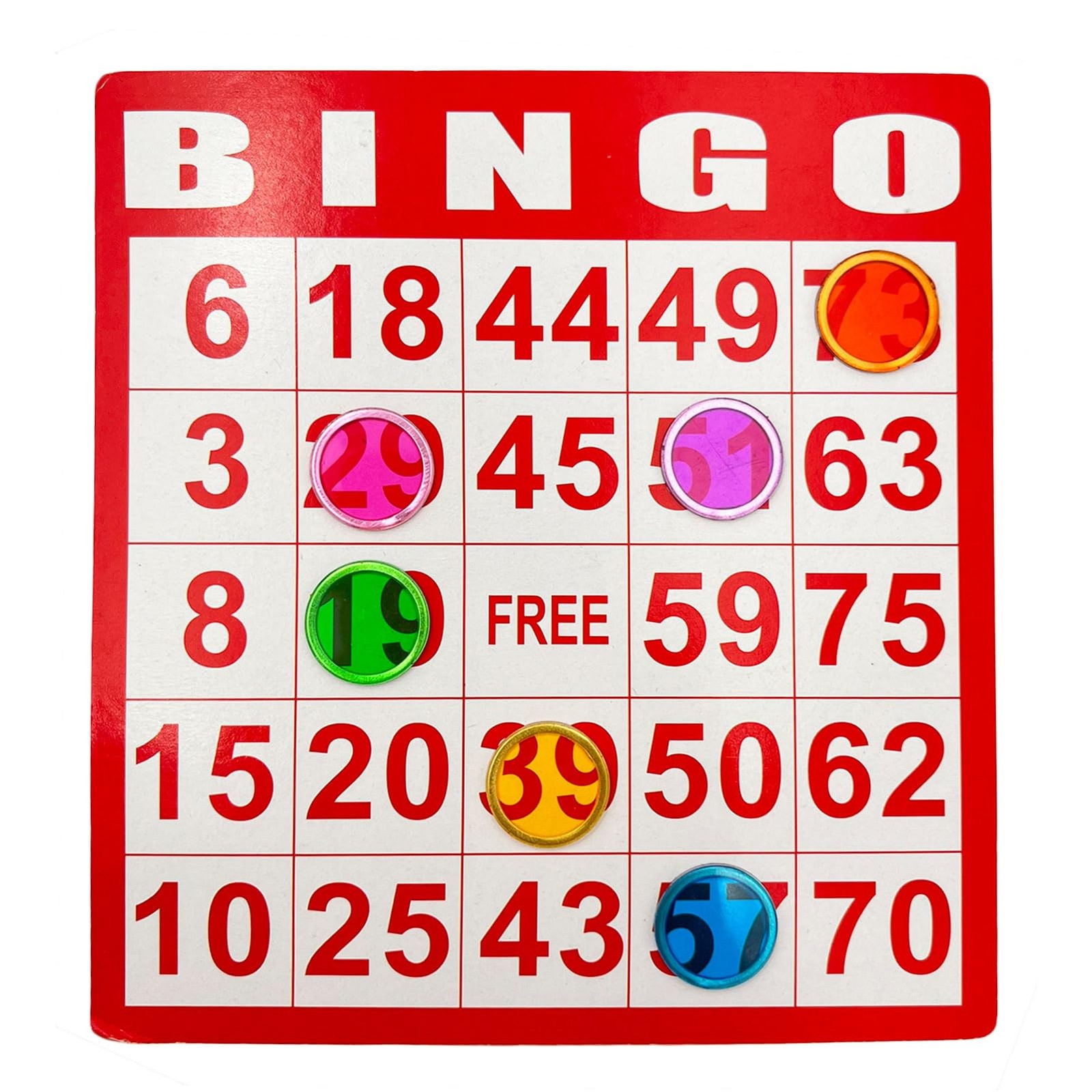 500 Pieces 6 Color Magnetic Transparent Bingo Counting Chips with Metal Edge