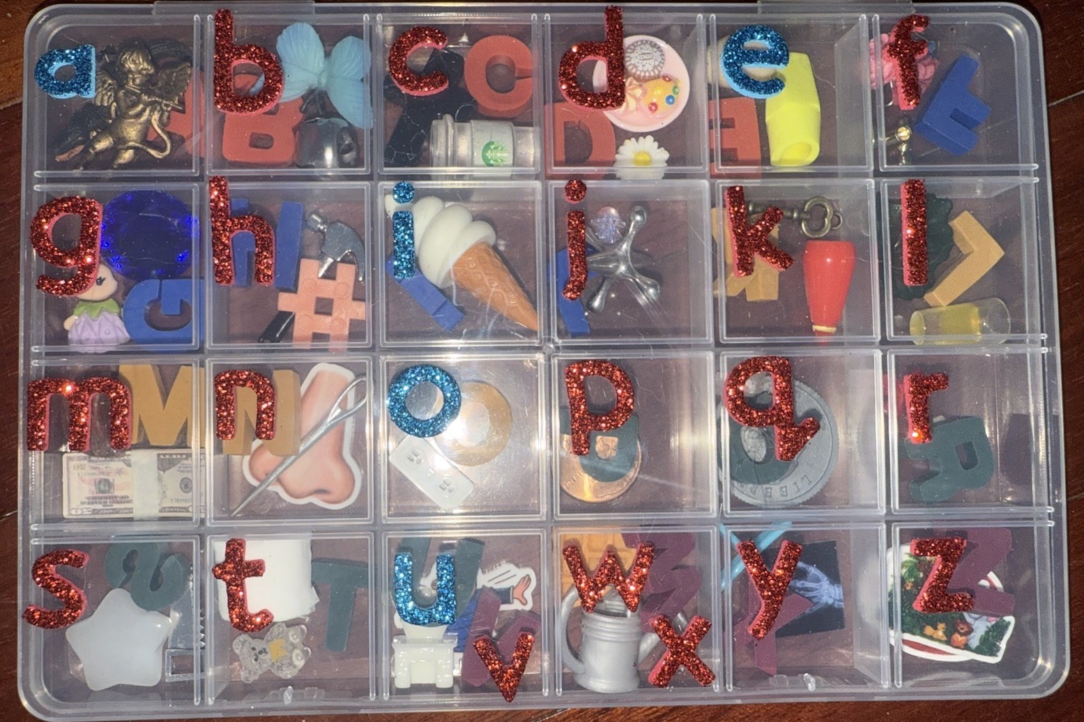 Alphabet Phonic Kit Montessori Miniature Objects W/Case Letter Sound SLP