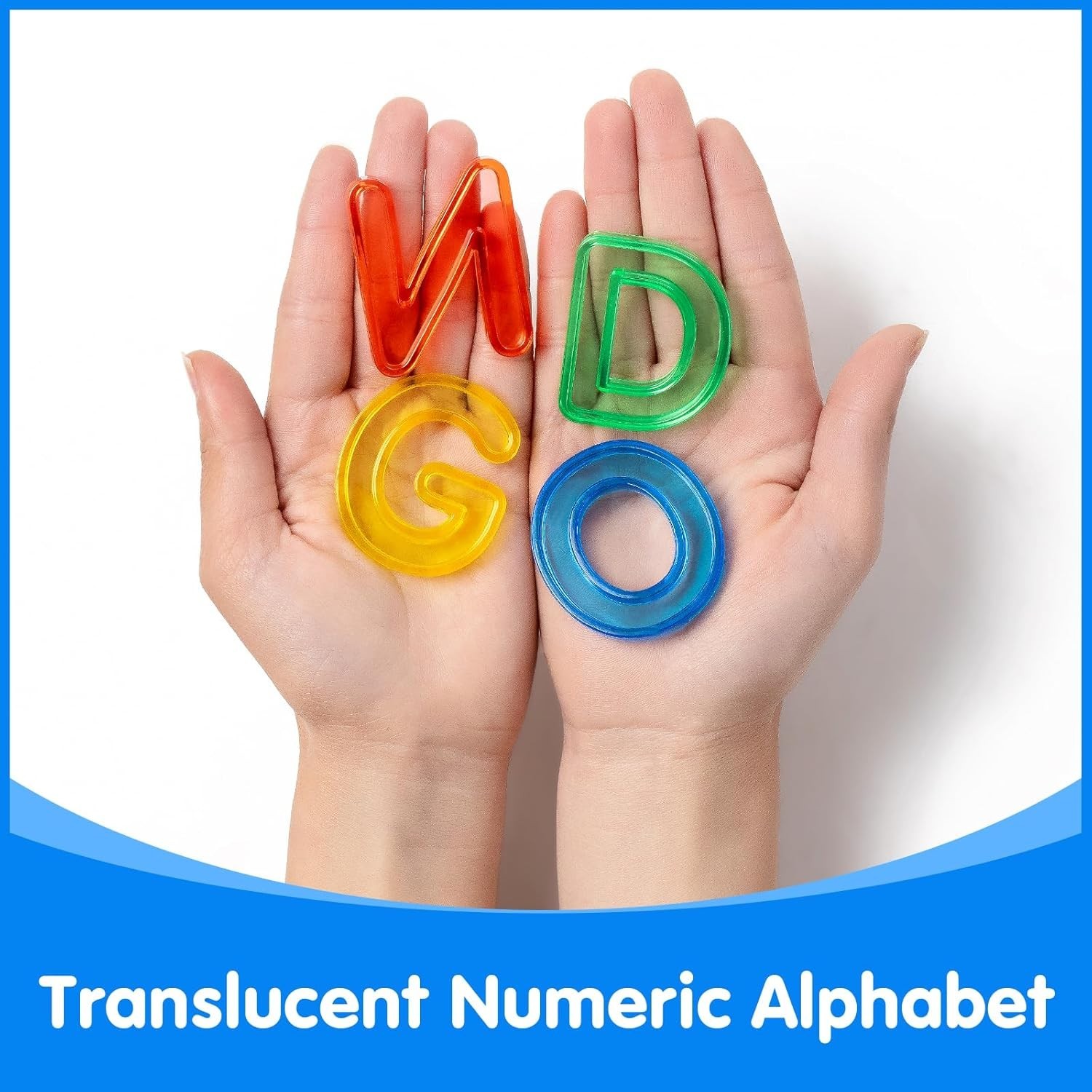 66 Pcs Translucent Letters and Numbers – Plastic Alphabet Letters for Kids – …