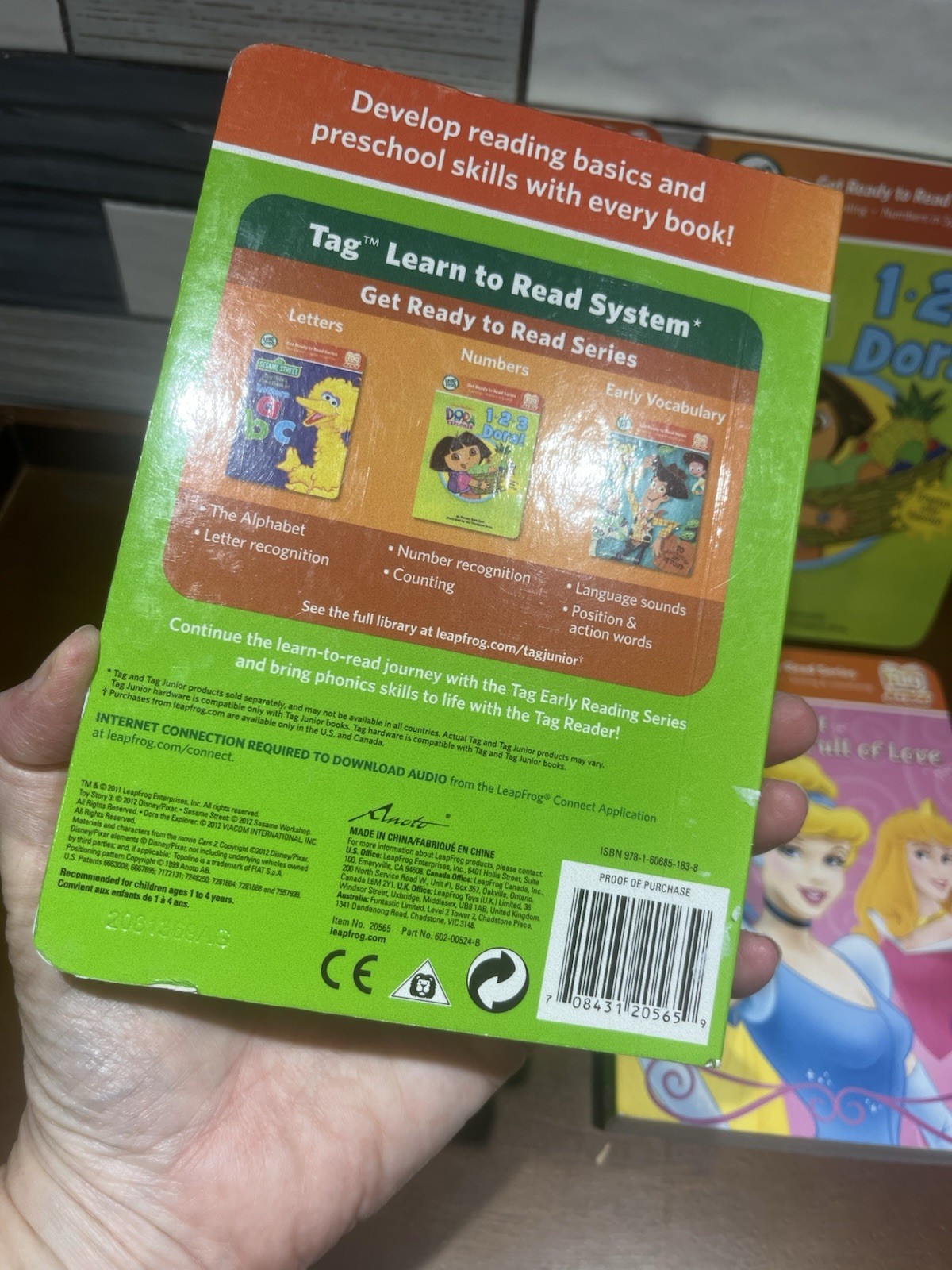 LEAPFROG JUNIOR TAG 4 Pc Book Dora the Explorer Card Toy Story 3 Disney Princess