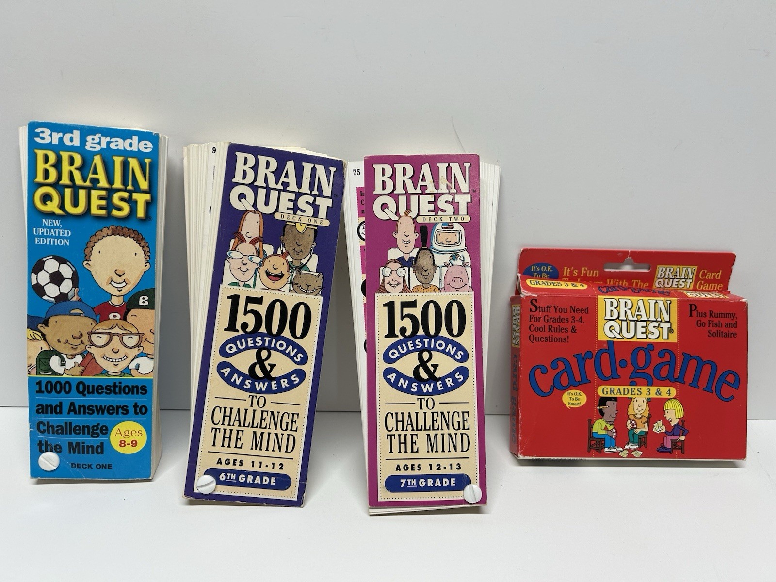 Vintage BrainQuest 3rd,6th&7th Grade Cards 1500 Q&A plus 3rd/4th Grade Card Game
