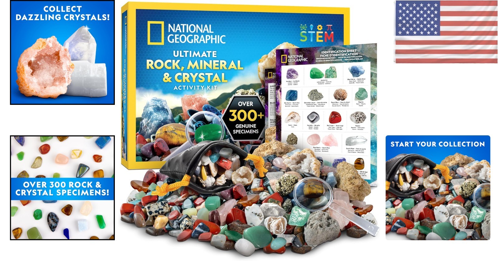 National Geographic 300+ Piece Rock Collection Kit – Geology Fun for Kids