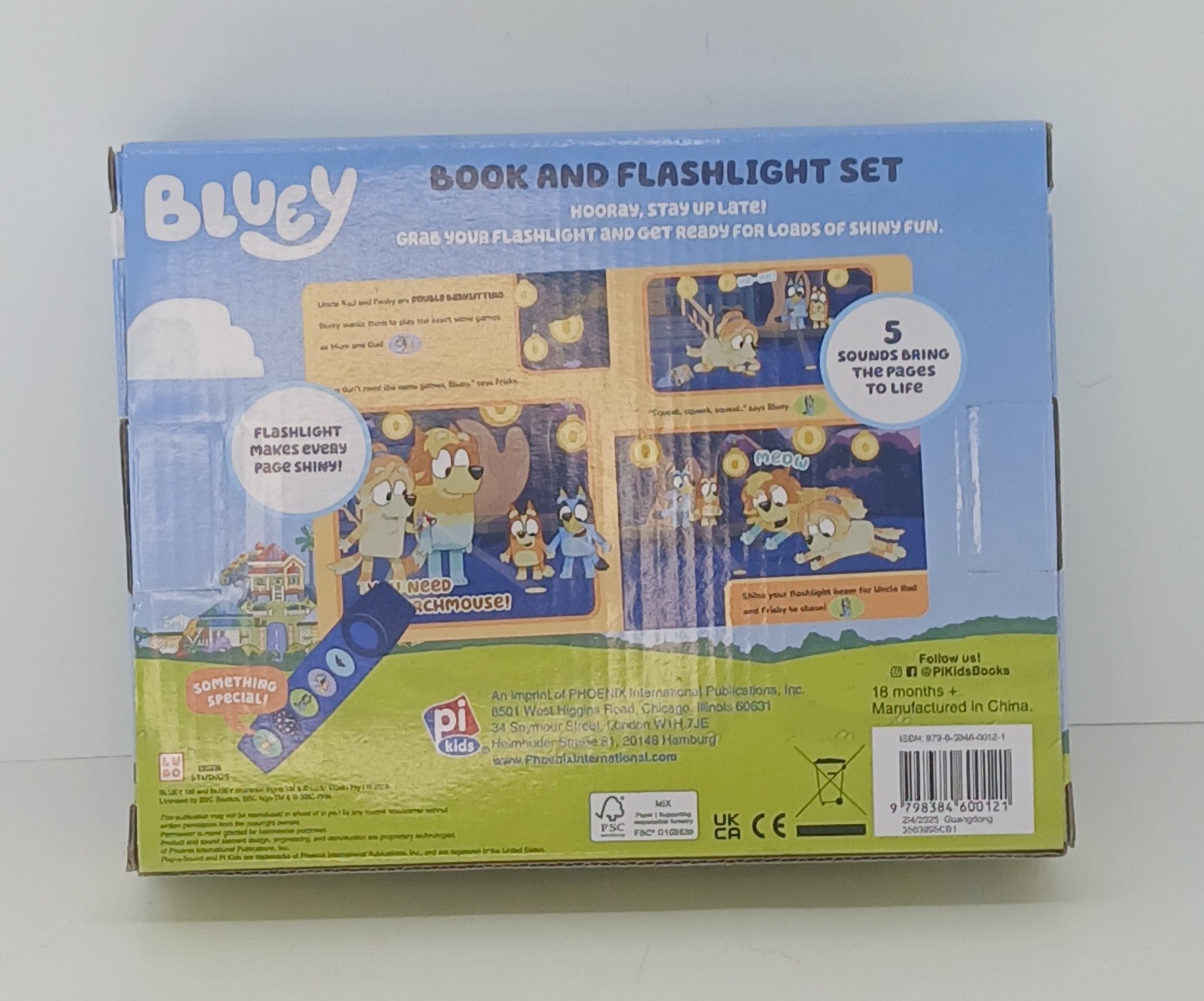 Bluey: Oooh, Shiny! Interactive Book and 5-Sound Flashlight Set (English) NEW