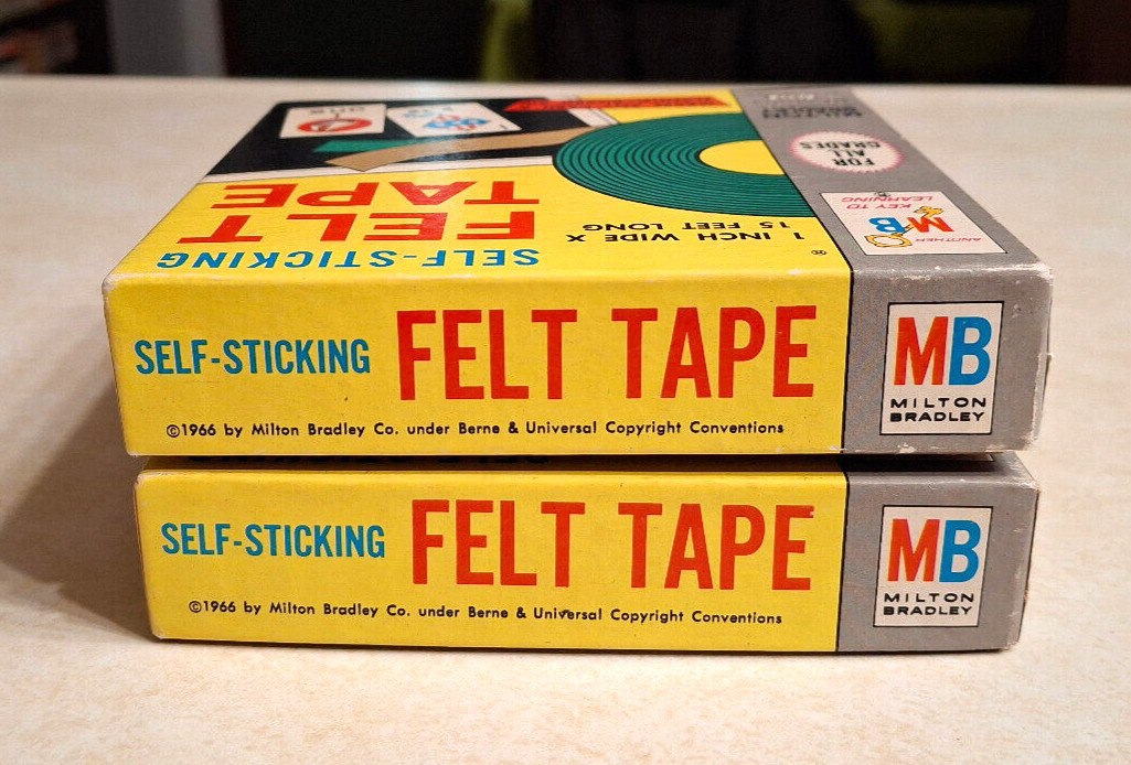 Vintage Milton Bradley Felt Tape Self-Sticking Green 1960s MCM Teaching Supplies