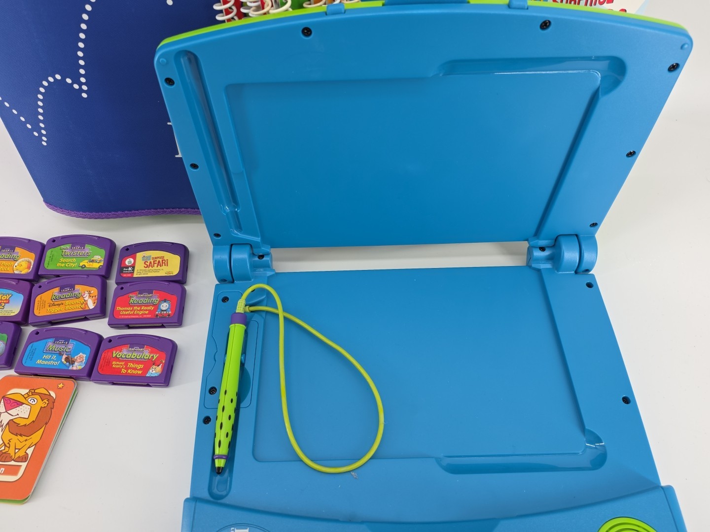 LeapFrog LeapPad Learning x Games & Books LOT + Backpack Carrier Vintage 2001!!