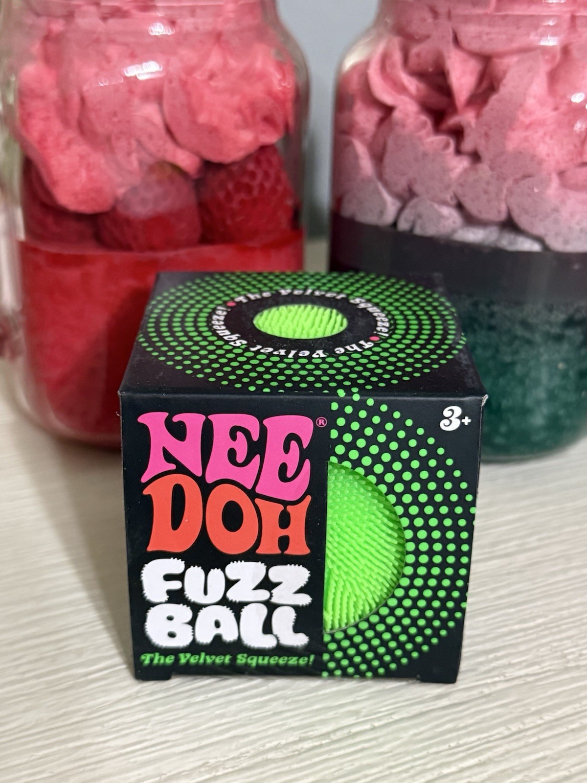 NEW Green Needoh FUZZ BALL Nee Doh Squishy Fuzzball AUTHENTIC US Squeeze Squish