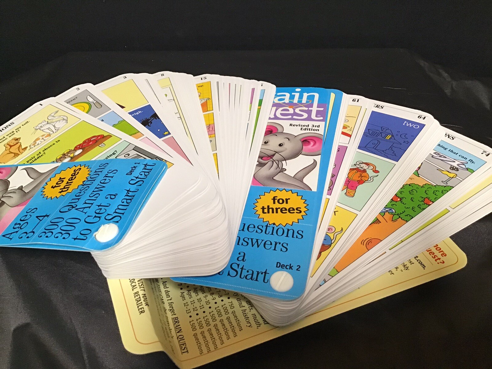 BRAIN QUEST REVISED 3rd EDITION AGES 3-4 FOR THREES 300 QUESTIONS & ANSWERS