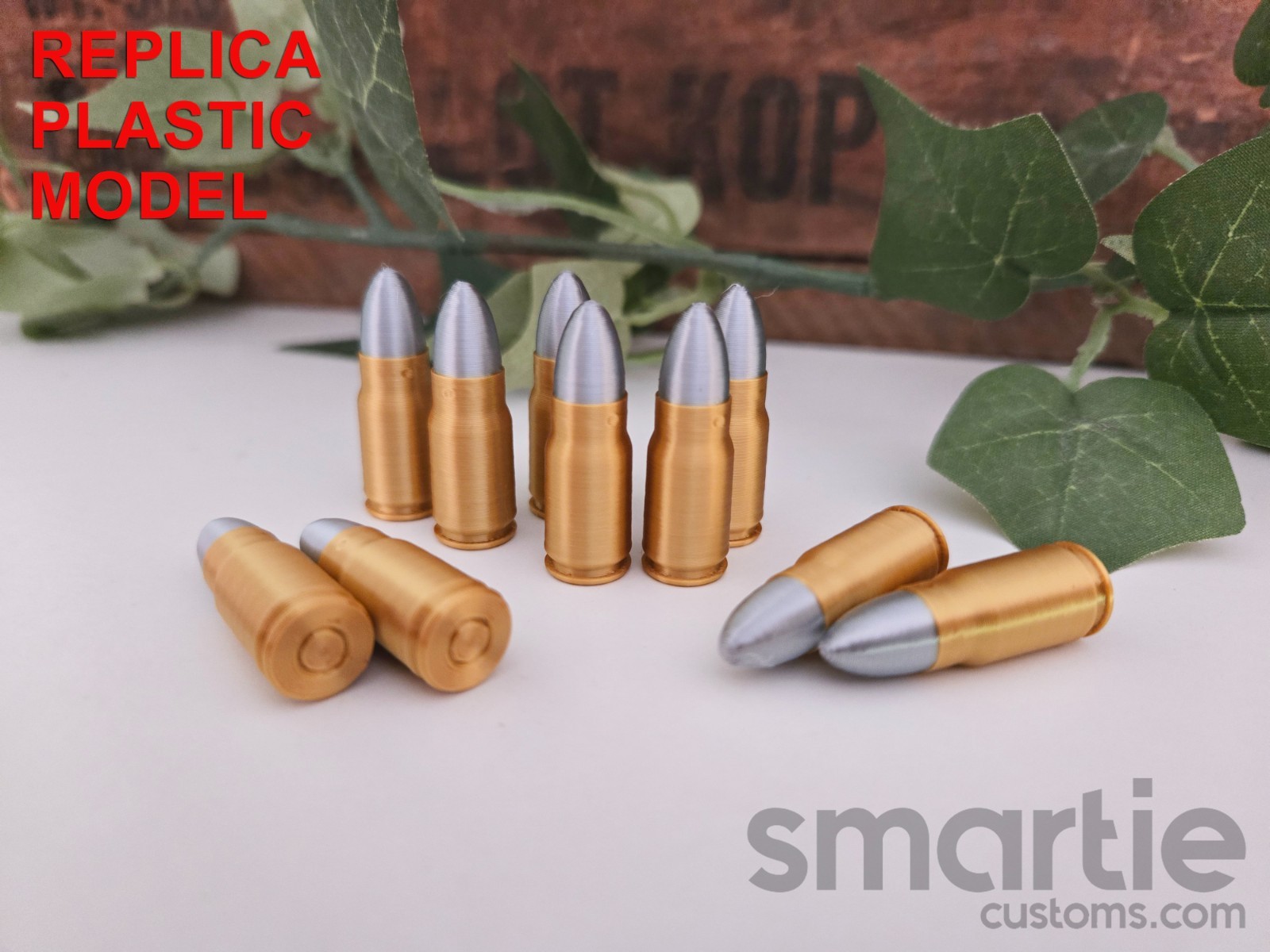 35 – FAKE 8mm Nambu Type 14 Ammo Cartridges – Accurate Size Plastic Replica