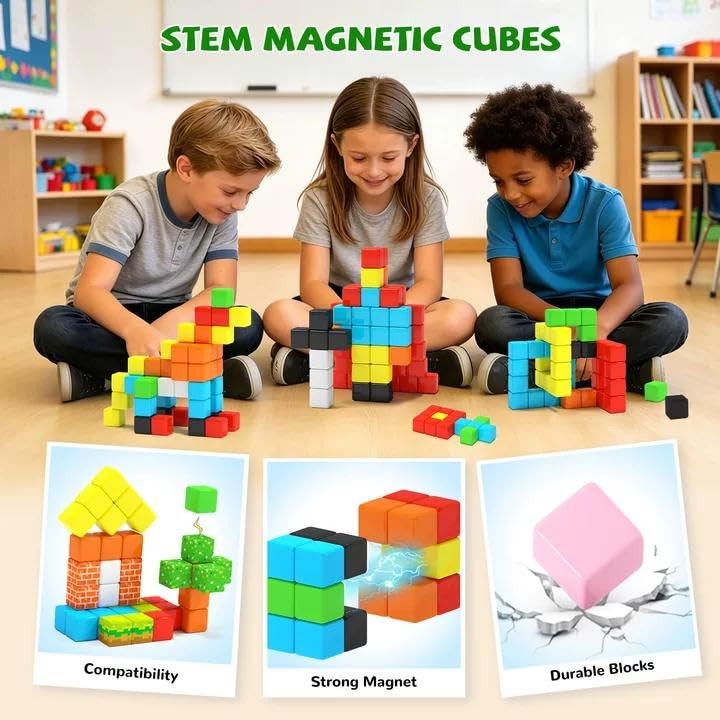 Hiwawind 40pcs Magnetic Blocks -Ideal Gifts for 3 4 5 Large,