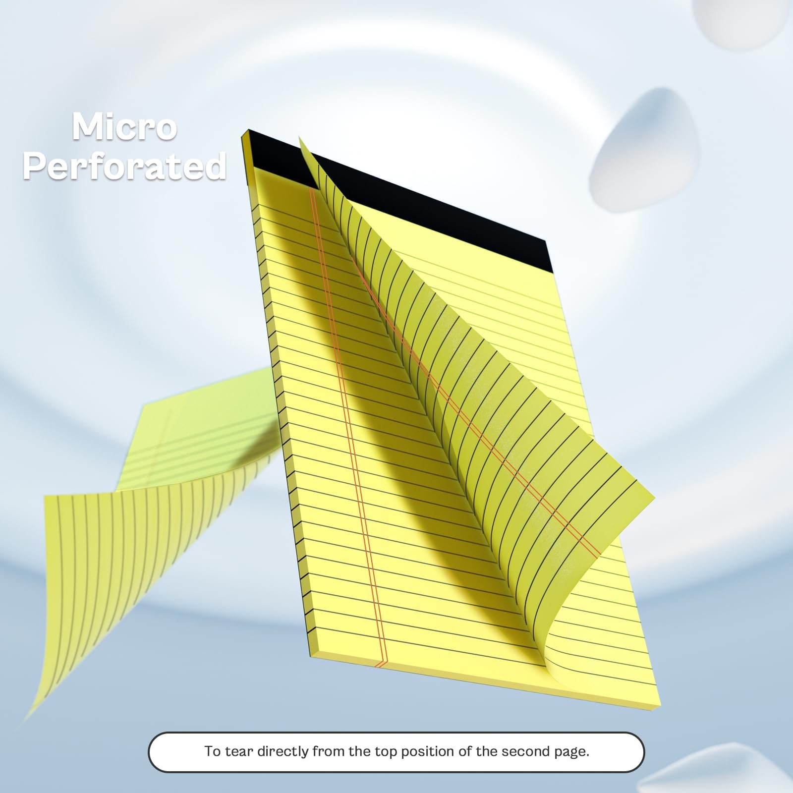 4 Pack Yellow Notepads 8.5×11 Yellow Legal Pads 30 Sheets Perforated Yellow P…