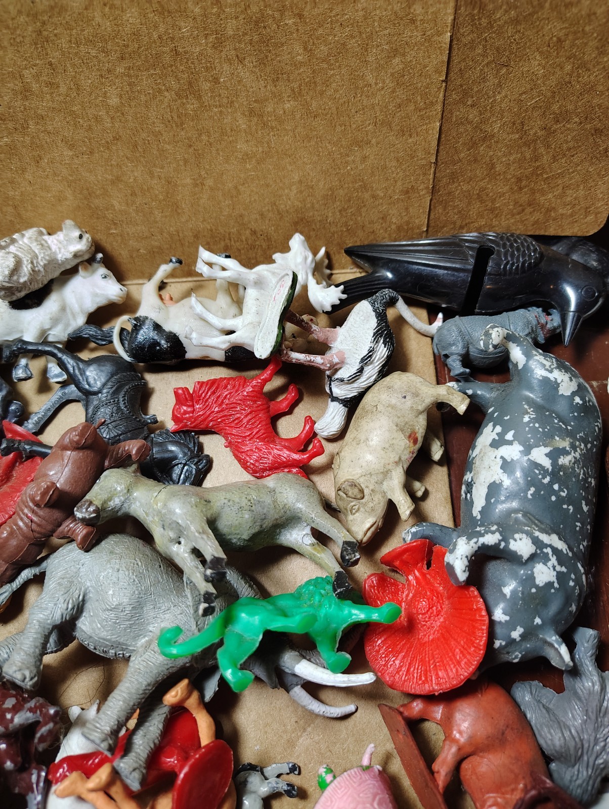 Vintage Plastic Rubber Animal Figures Lot Zoo Farm Safari Dinosaur Toys 3 Lbs