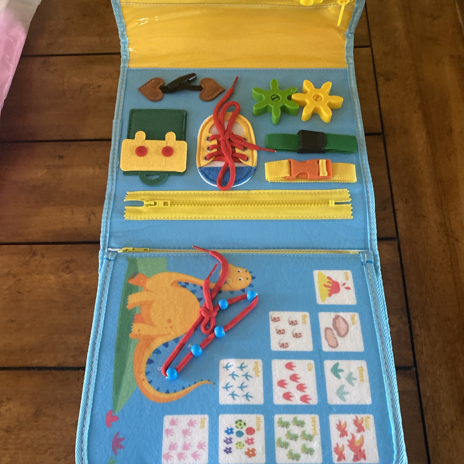 Blue Busy Book Toys Dinosaur Busy Board Learning Activities Toddlers / Kids Blue