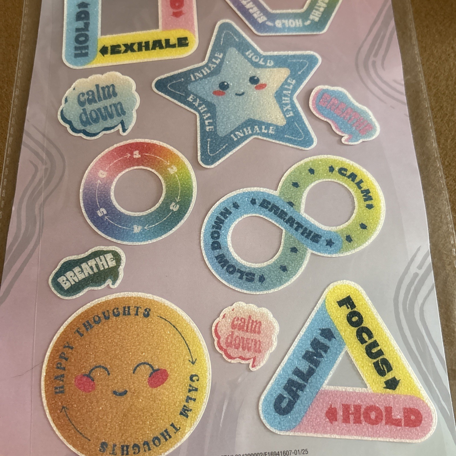 Calming Stickers Textured Breathing Exercises Set of 11 Desk & Water Bottle NEW