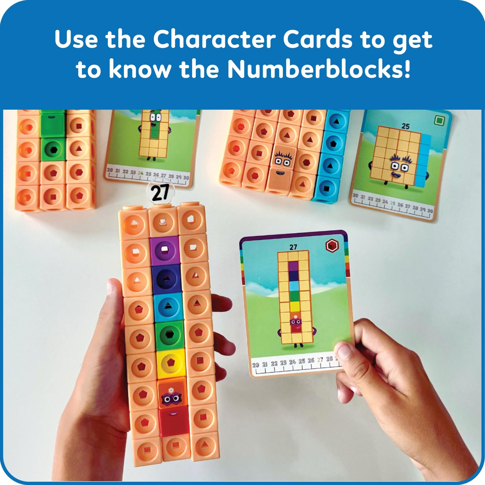 hand2mind MathLink Cubes Numberblocks 21-30 Activity Medium, Multicolored