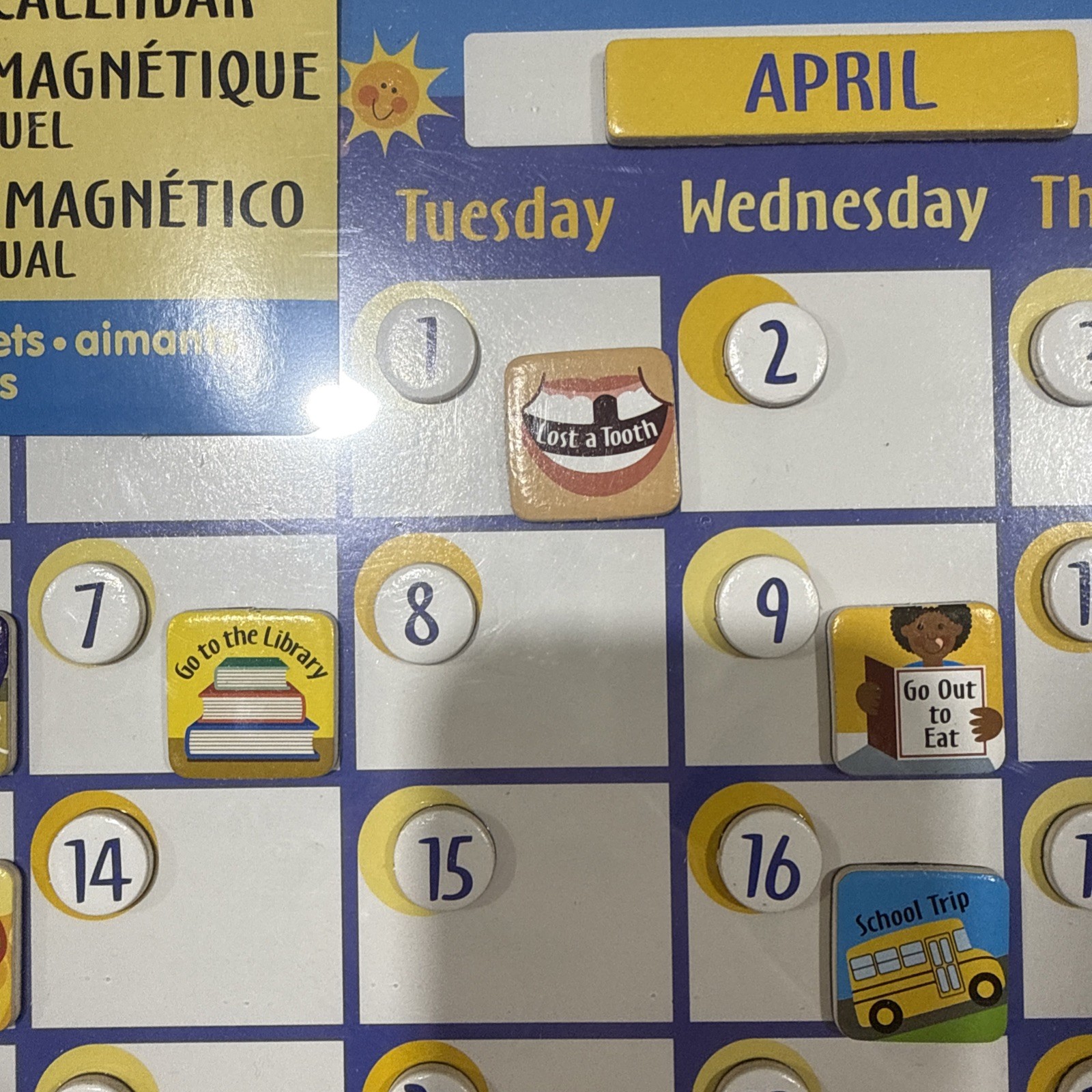 Melissa & Doug Monthly Magnetic Calendar Magnet Toy with 112 Magnets, Multicolor