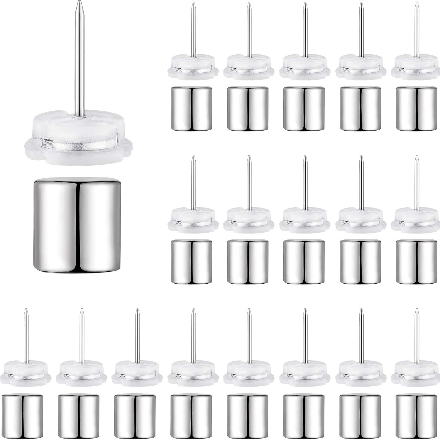 Reusable Magnetic Pushpins – 50 Nickel-Plated Photo and Poster Holders