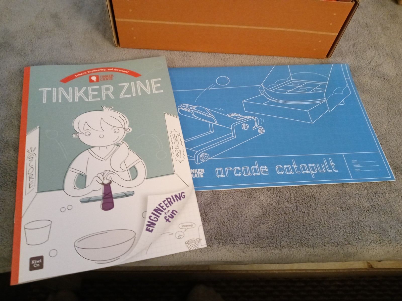 Kiwi Co Tinker Crate Make Your Own Arcade Catapult STEM Build Kit Age 9+ NOB