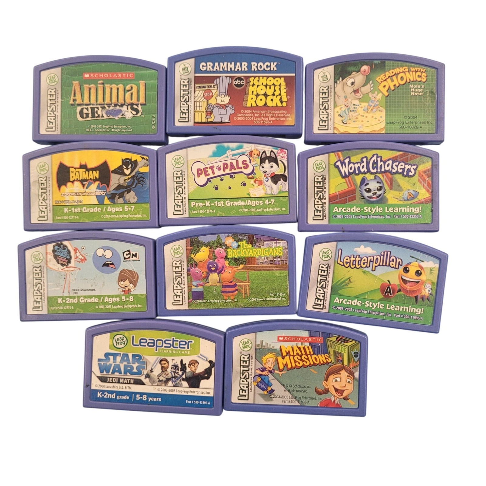 Lot Of 11 LeapFrog Leapster Learning Game Cartridges Only For Kids Ages 4-8