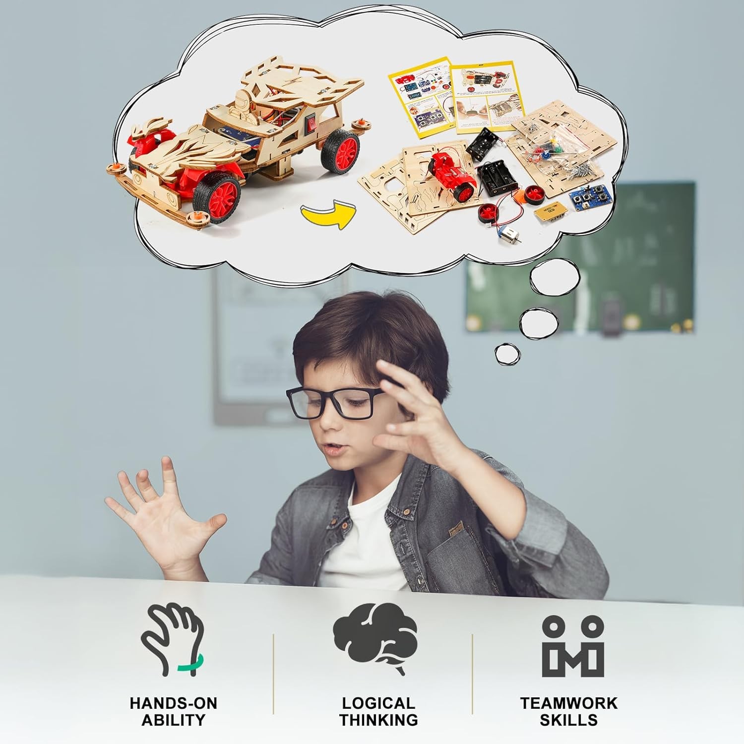STEM Kits for Kids Age 8-10, STEM Toys for Boys 8-13, Remote Control Model Car
