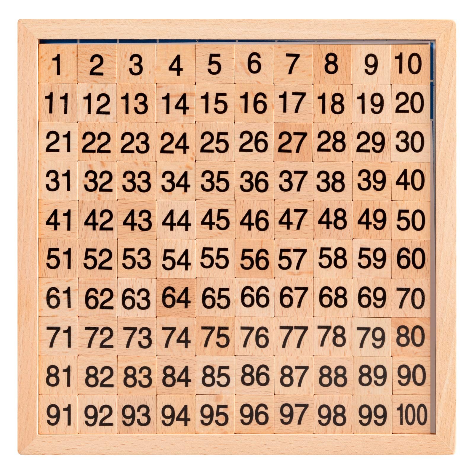 Wooden Montessori Math Hundred Board, Counting to 100 for Kindergarten, 1-100…