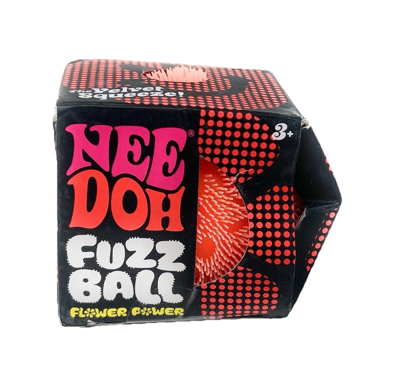 Needoh FUZZ BALL Flower Power~ORANGE~AUTHENTIC~NEW/OTHER