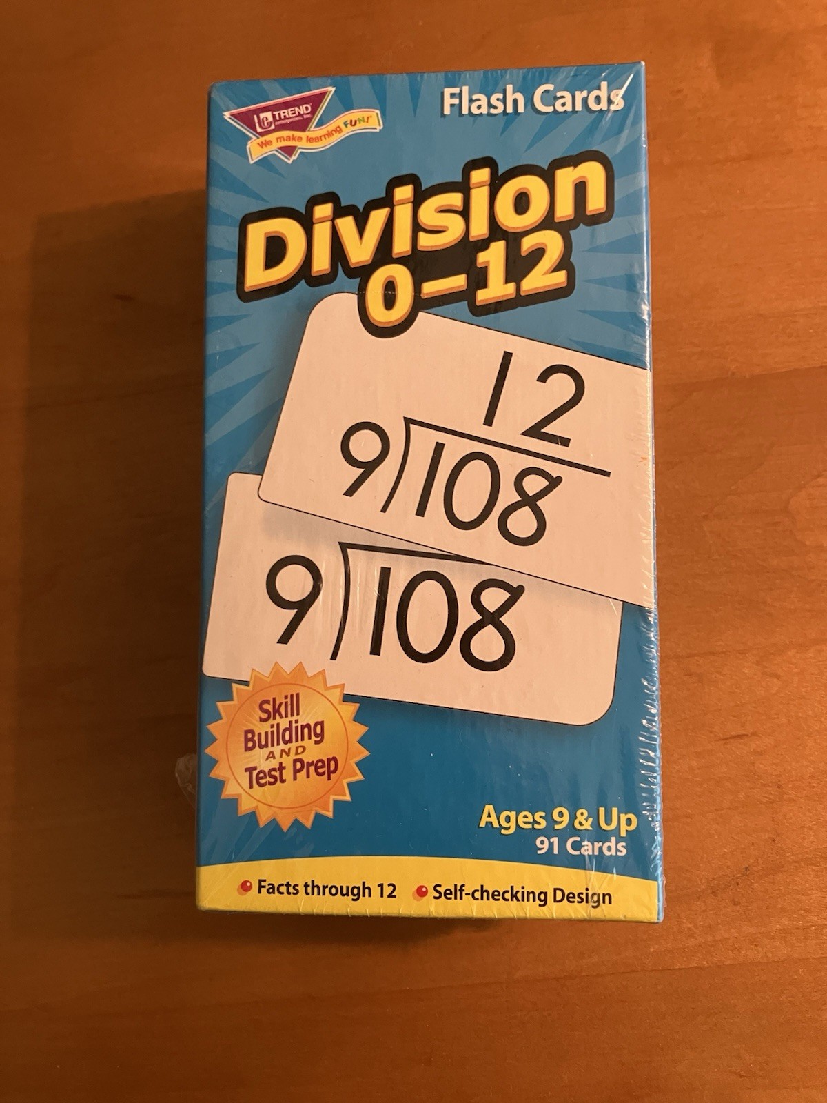 TREND Division 0–12 Flash Cards Math Facts Ages 9+ Skill Building Test Prep