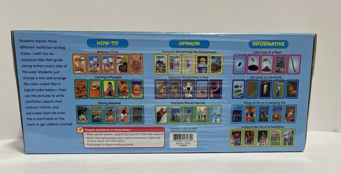 Lakeshore Sequence and Write Story Tiles Nonfiction (LL843) NEW SEALED