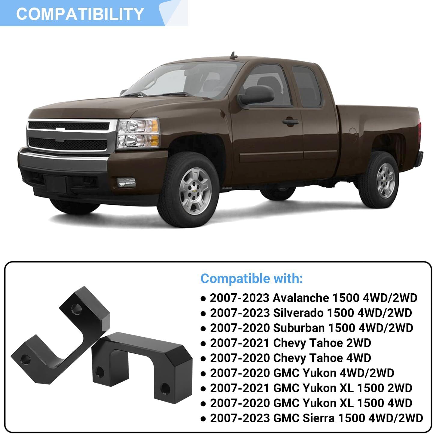 2.5 Inches Front Leveling Lift Kit Compatible with 2007-2023 Chevy Silverado
