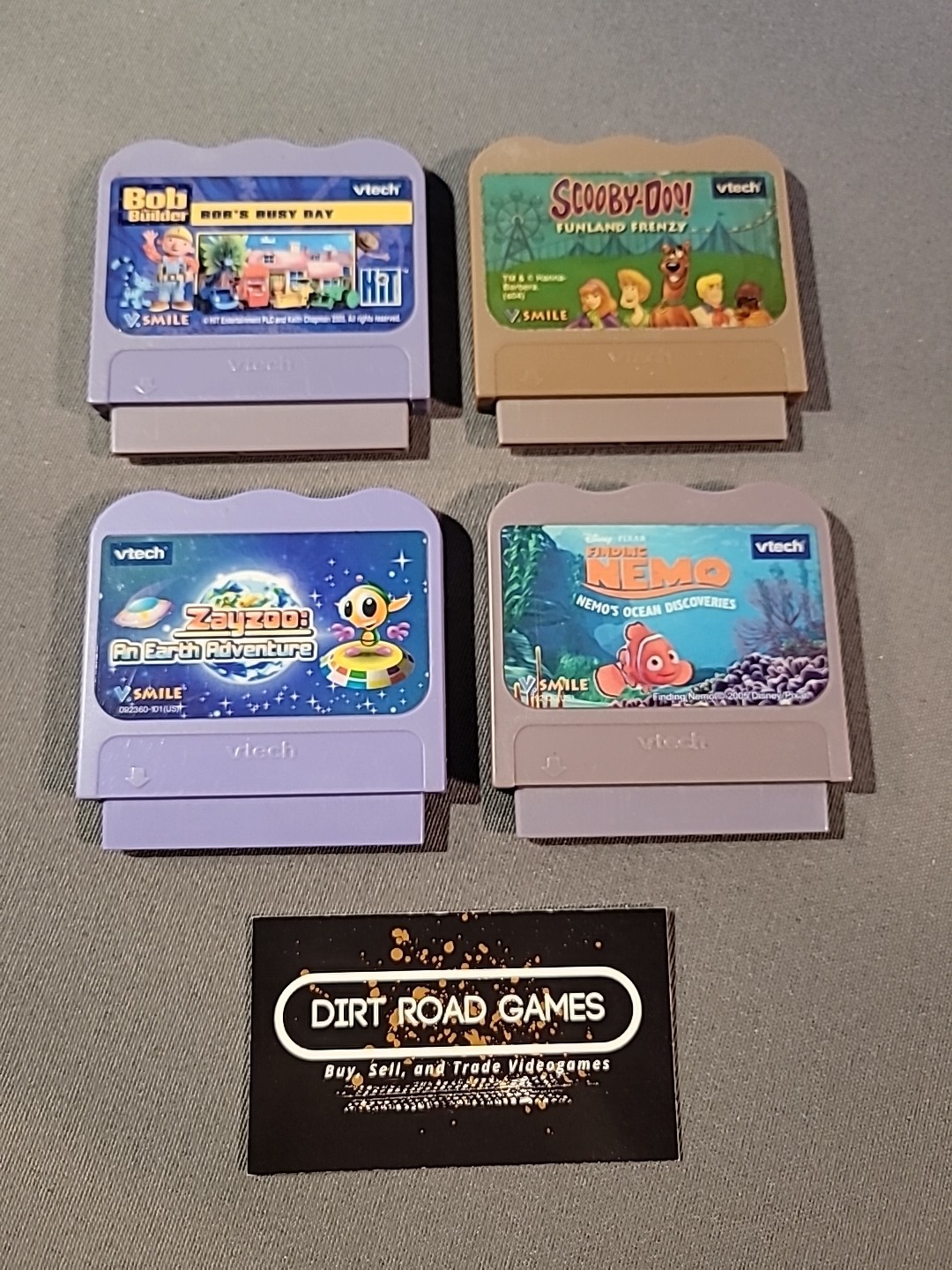 Vtech Vsmile Learning Games Lot Of 4 Cartridges Zayzoo Nemo Bob Scooby-Doo