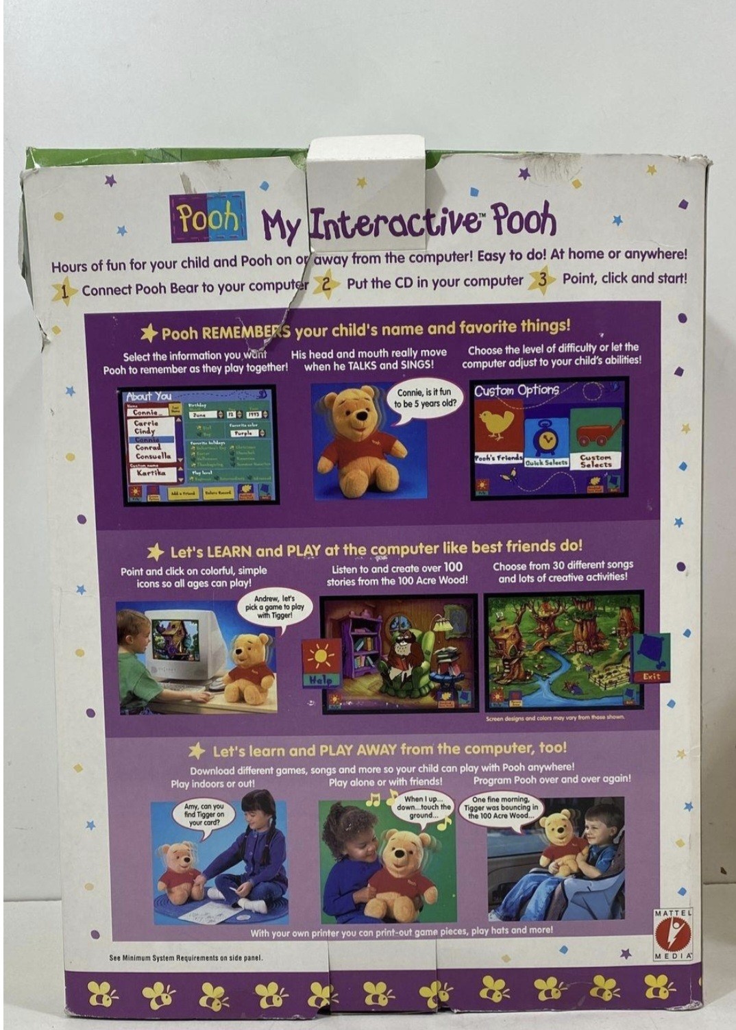 Mattel My Interactive Pooh Electronic Learning Toy Set Winnie the Pooh Plush CD…