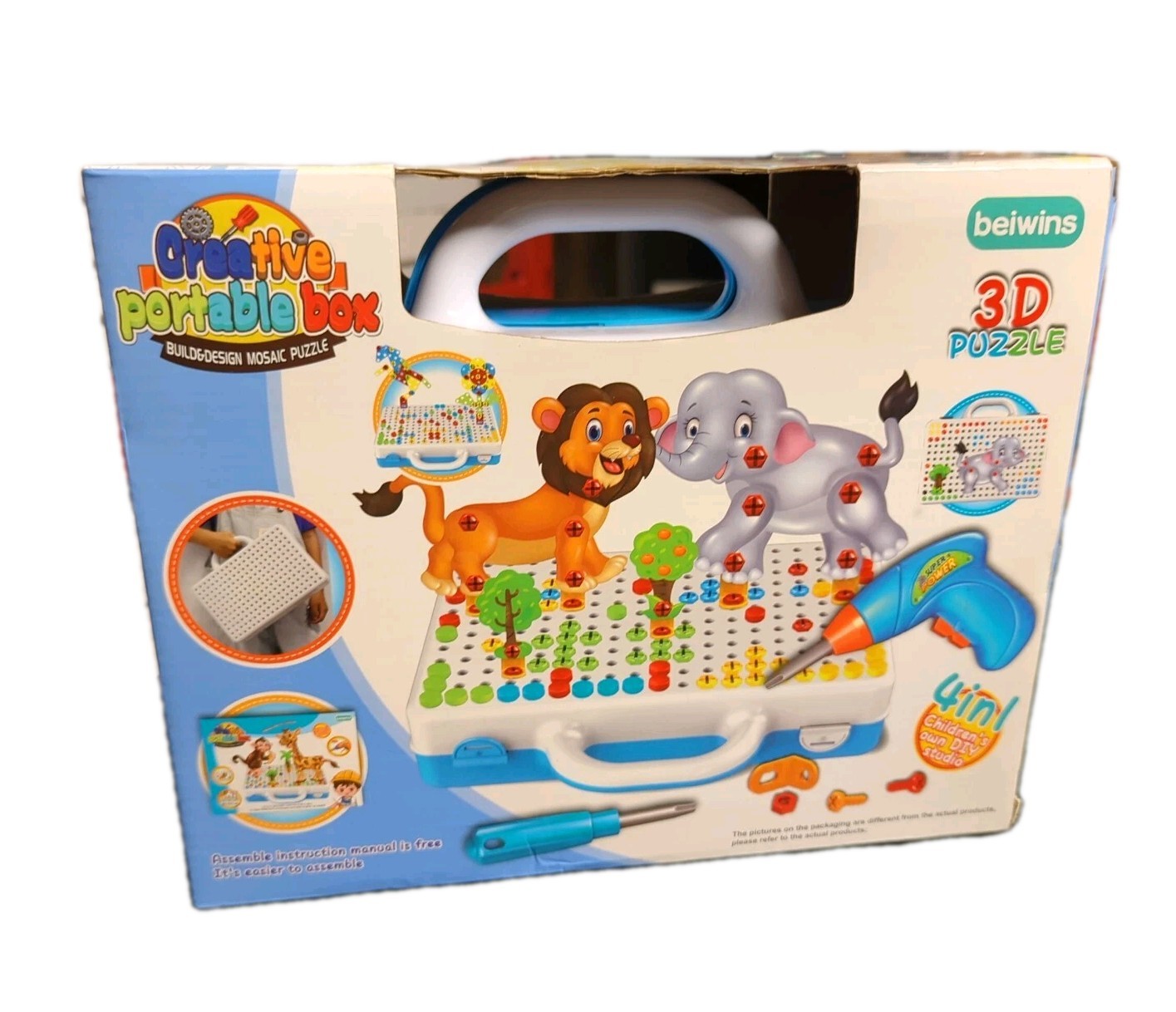 Beiwins Drilling Screw 3D Creative Mosaic Puzzle Toys For Children Building NIB