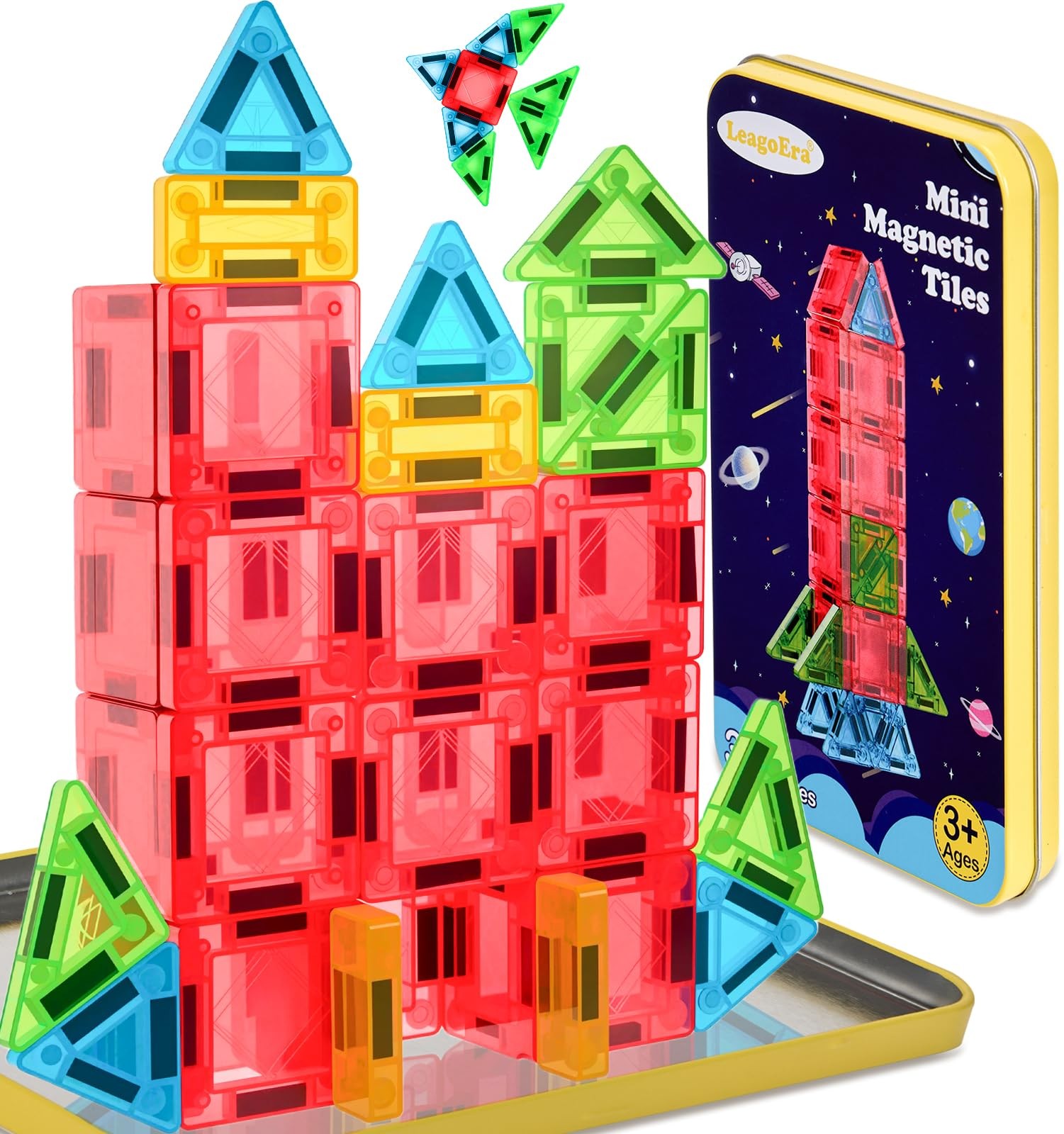 Magnetic Tiles Blocks Building Toy: Portable 32PCS, ‎multi-color