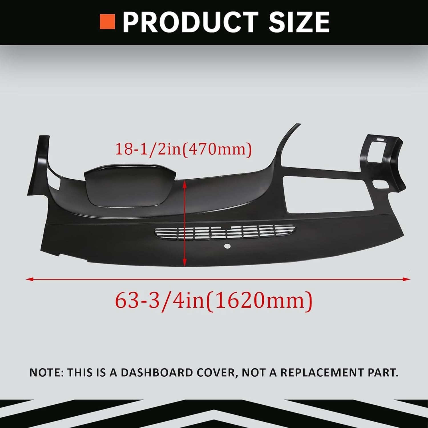 Kojem Black Dash Board Cover Compatible with 2007-2013 Chevy Chevrolet Silverado