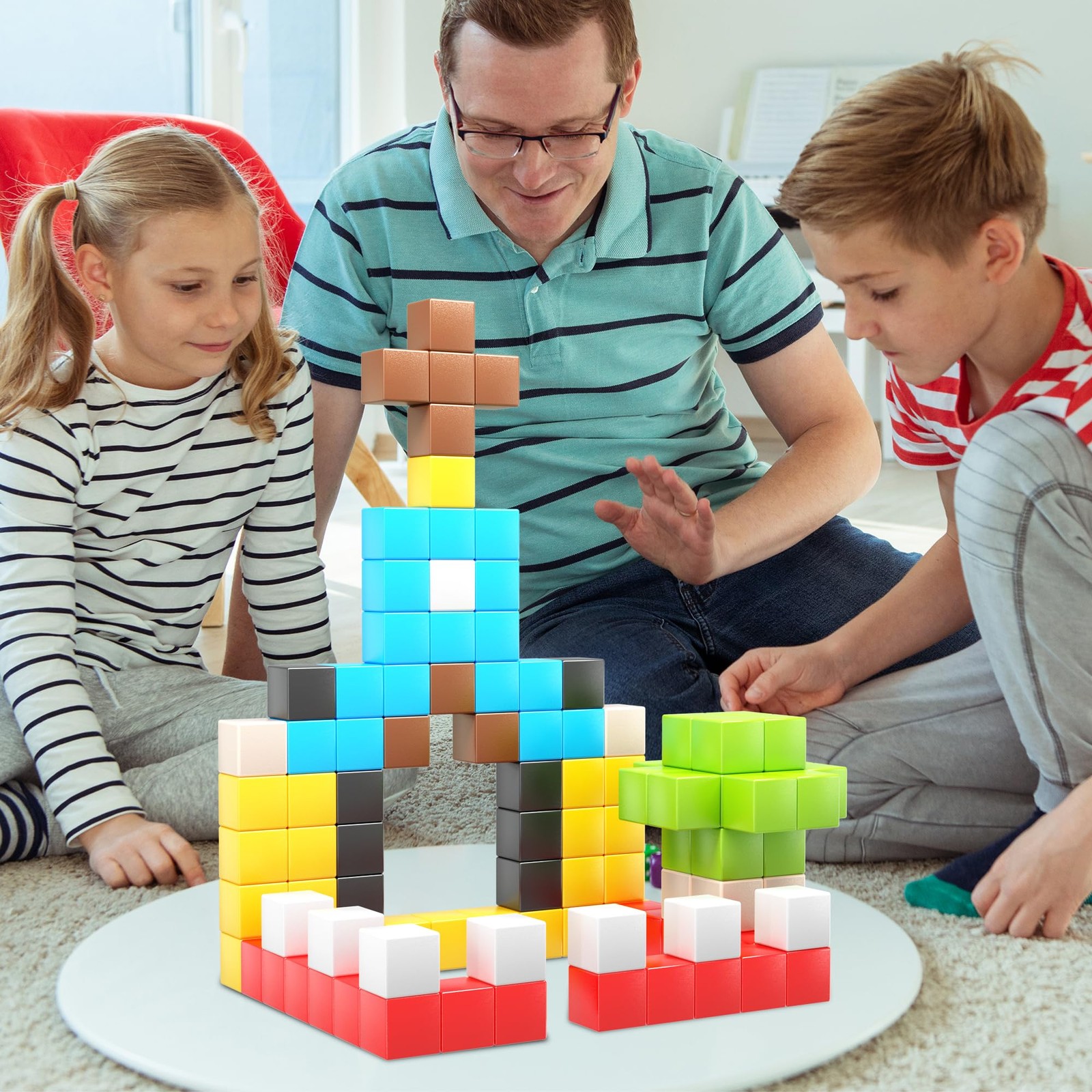 108pcs 1” Magnetic Puzzle Cubes Magnet Toys Preschool Large