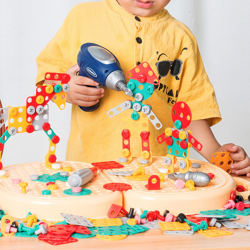 Creative Electric Drill Bits Puzzle Toy Assembly Kids Tool Box Birthday Gift TL