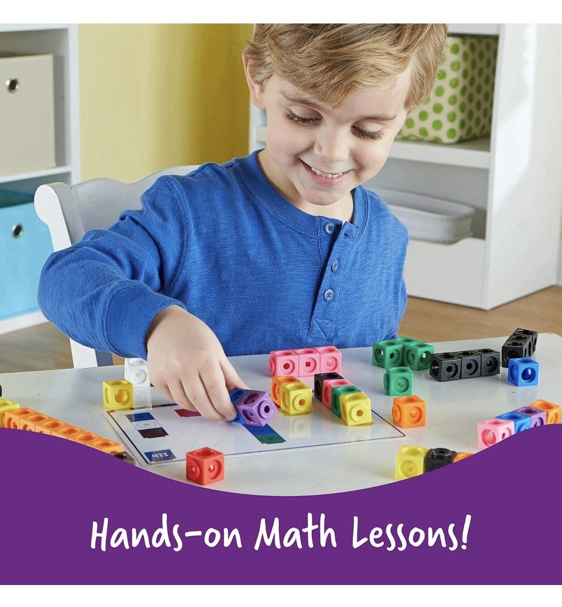 Learning Resources MathLink Cubes Early Math Activity Set – 115 Pieces-ages 4+