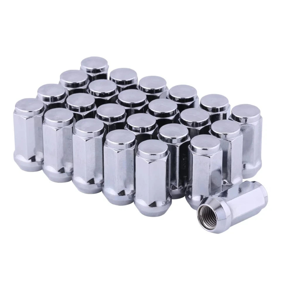 Chrome Acorn Lug Nuts – M14 x 1.5, 1.8″ Tall, Set of 24 pcs for Avalanche, Color