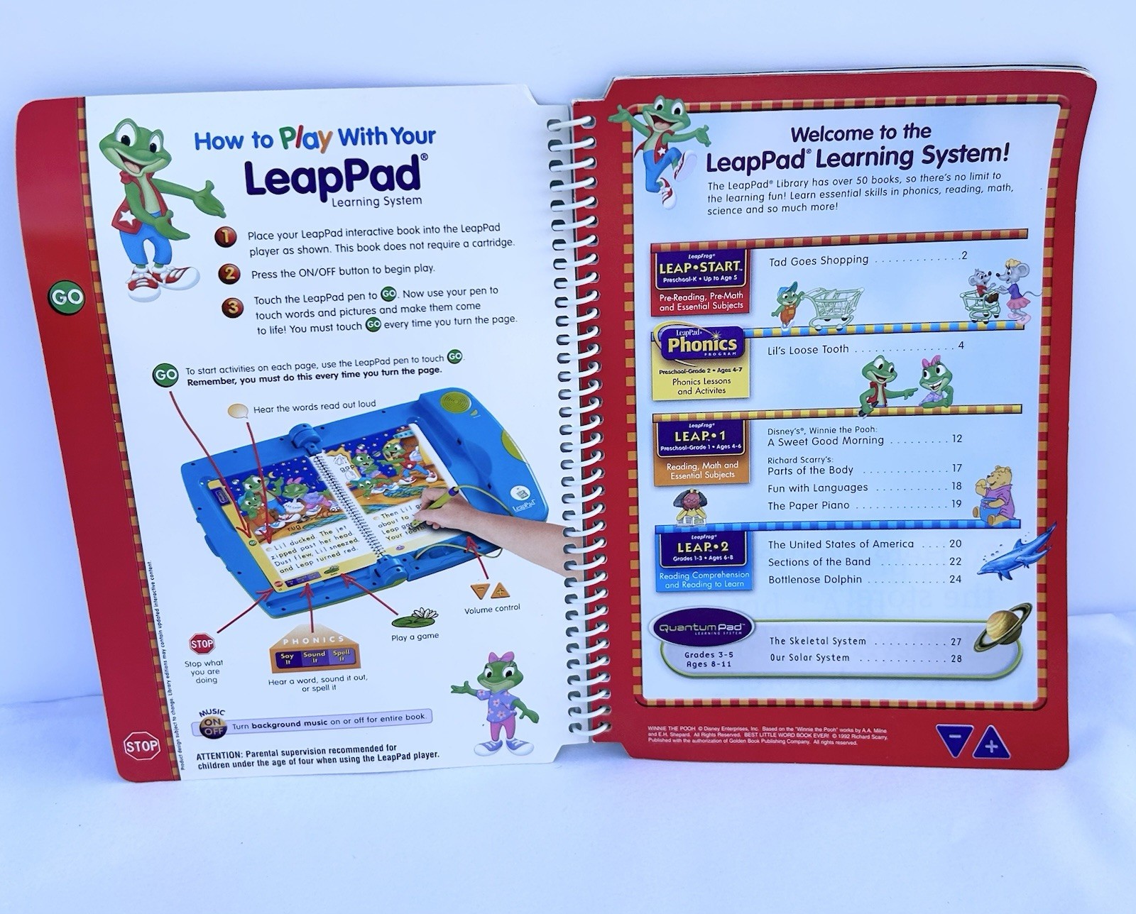 Leappad No Cartridge Needed Interactive Preschool -Grade 3 Book Ages 4-8