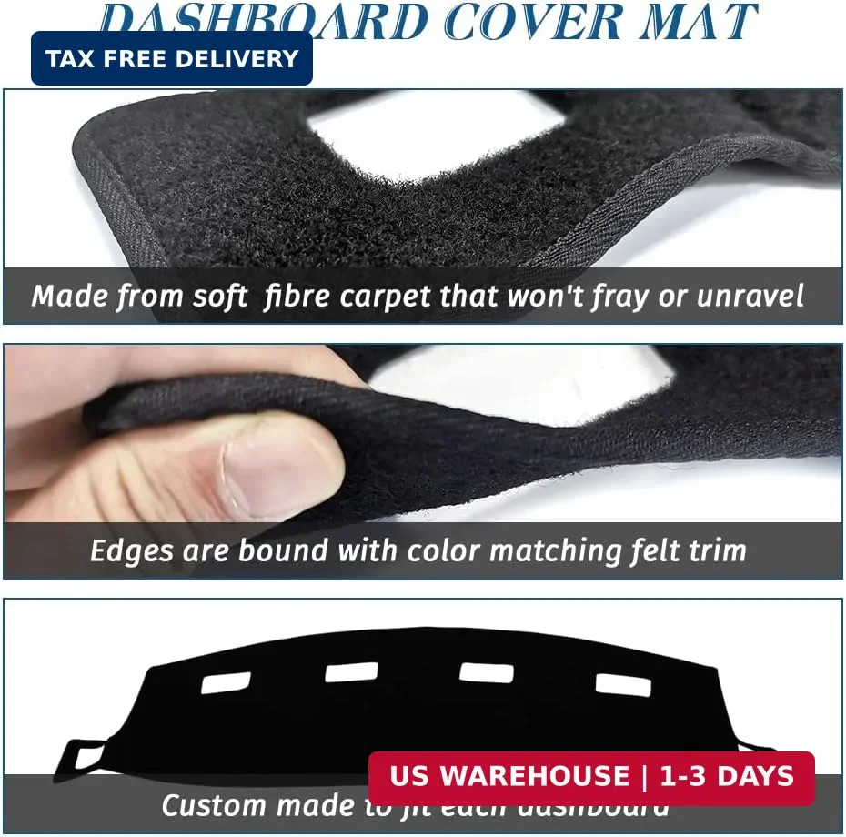 Black Dashboard Cover Mat for 02-05 Dodge Ram 1500 & 03-05 2500/3500 Dash Pad