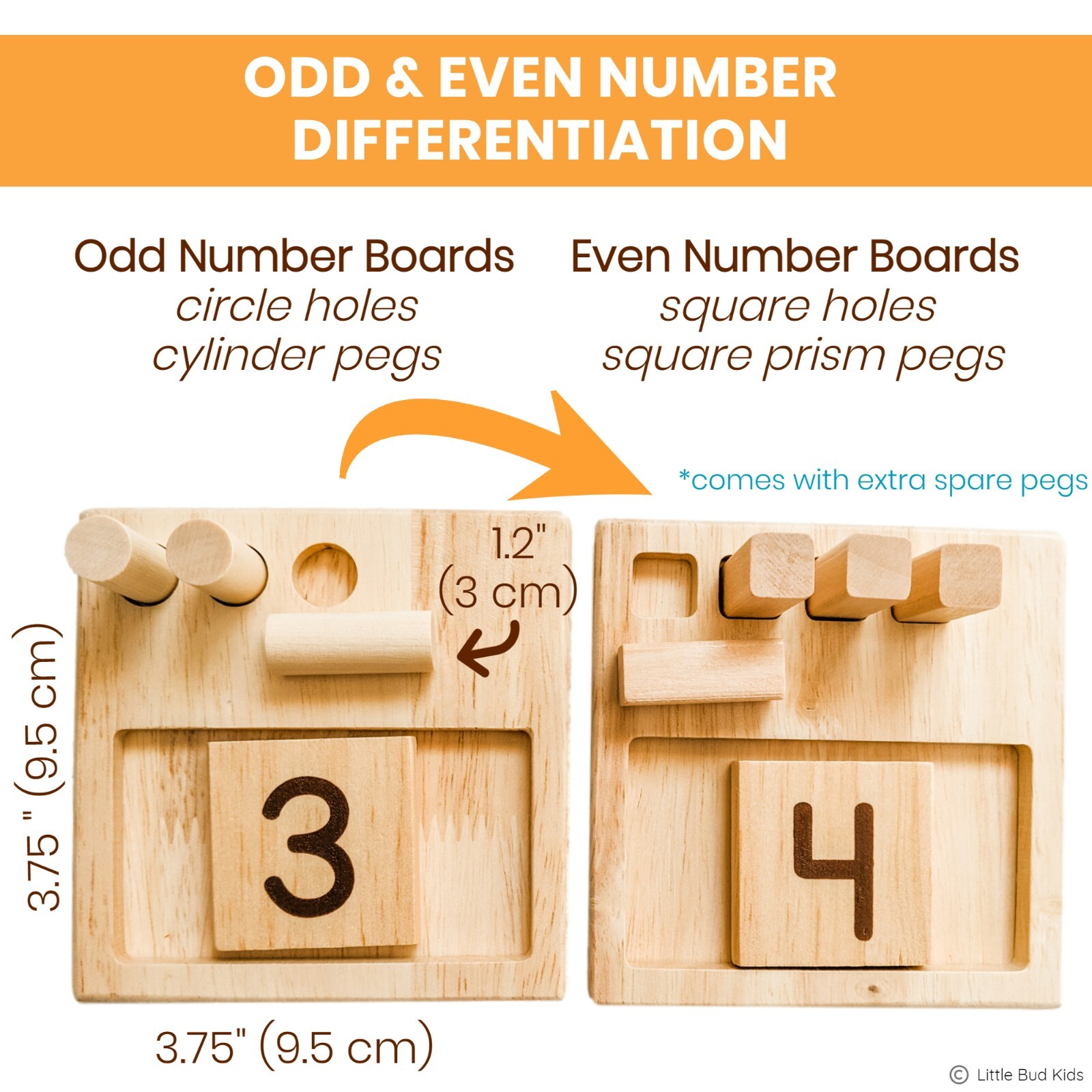 LITTLE BUD KIDS Counting Pegs Ten Frame Montessori Math Toy for 3 – 7 years old