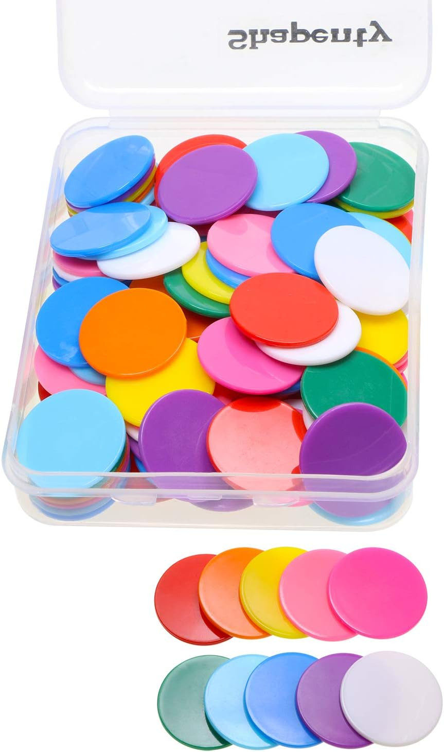 10 Colors Small Plastic Learning Counters Disks Chip Counting Discs Markers for
