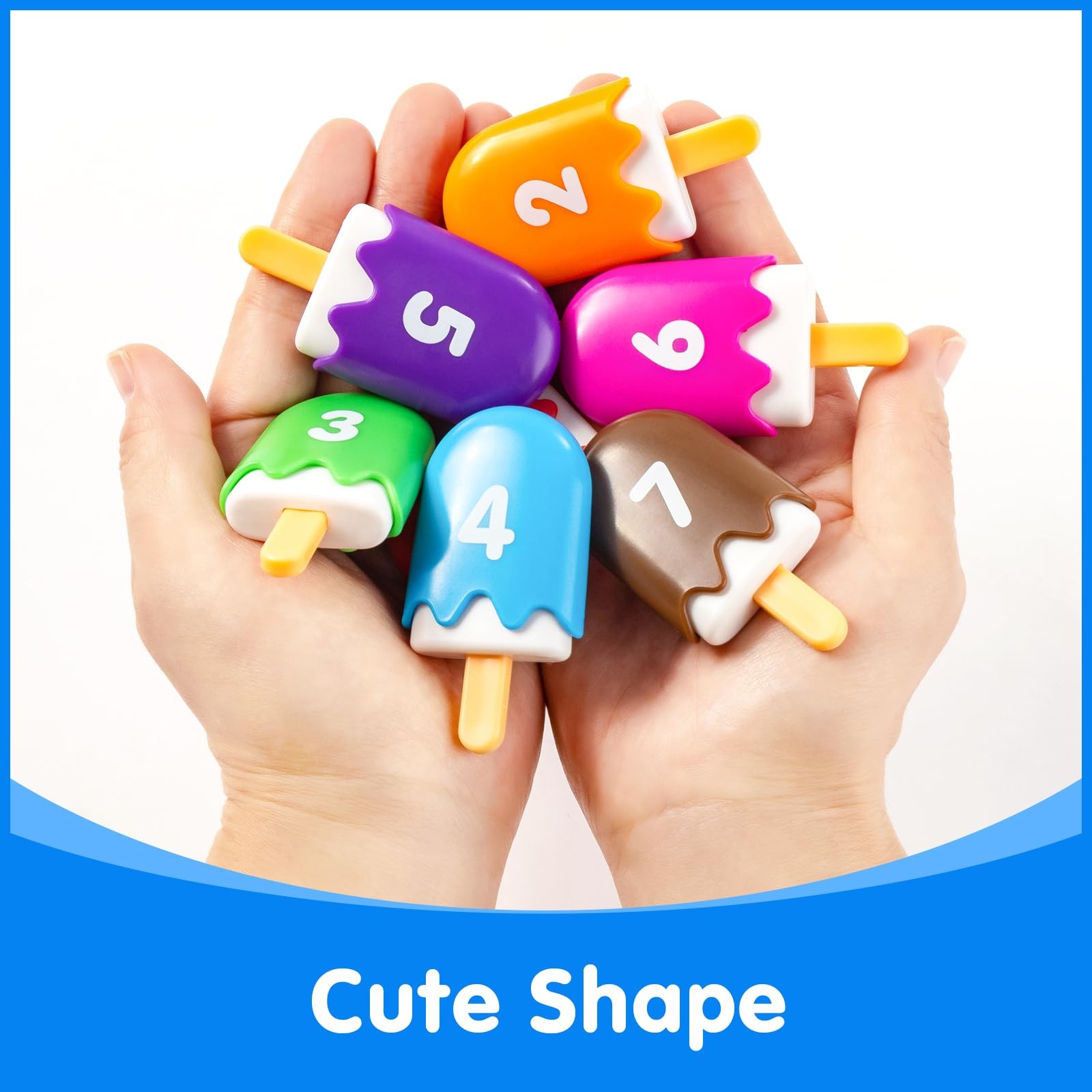 Odoorgames Mini Number Pops 1-10 – Fun Matching Toys for Mini, 7 Color