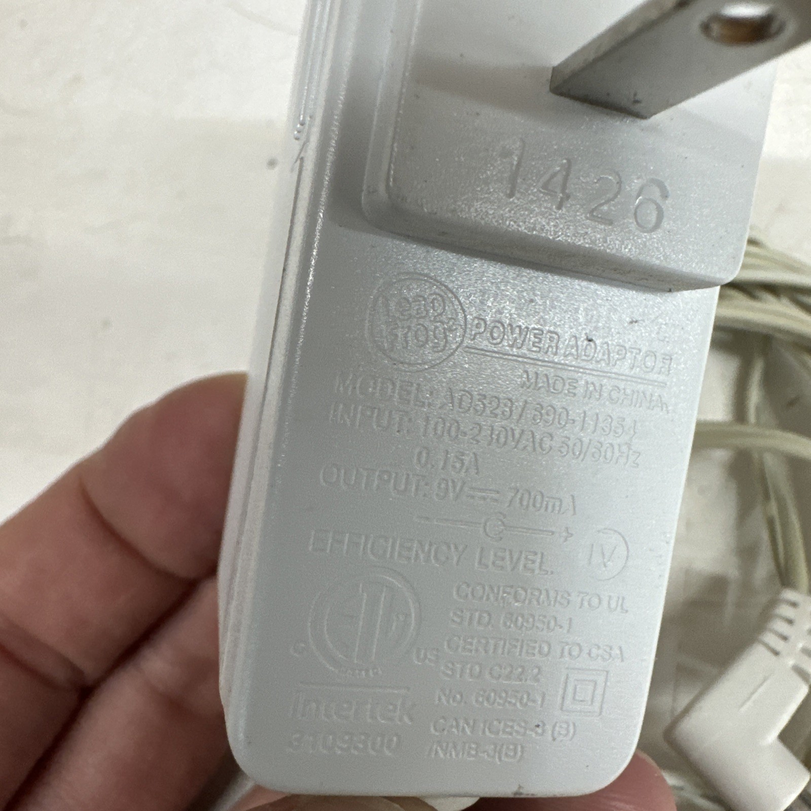 LeapFrog Leap Frog TV Gaming Replacement Power Cord AC Adapter AD528 Plug Part