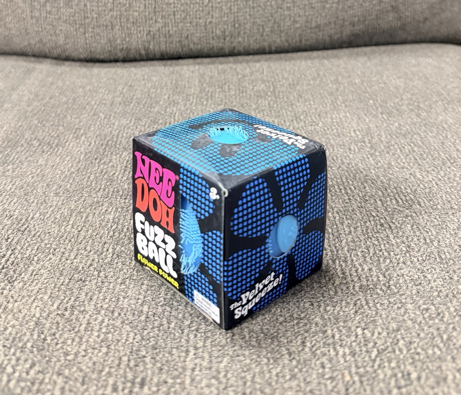 BLUE Needoh FUZZ BALL Flower Power Nee Doh Squish Stress Ball NEE-DOH Fuzzball