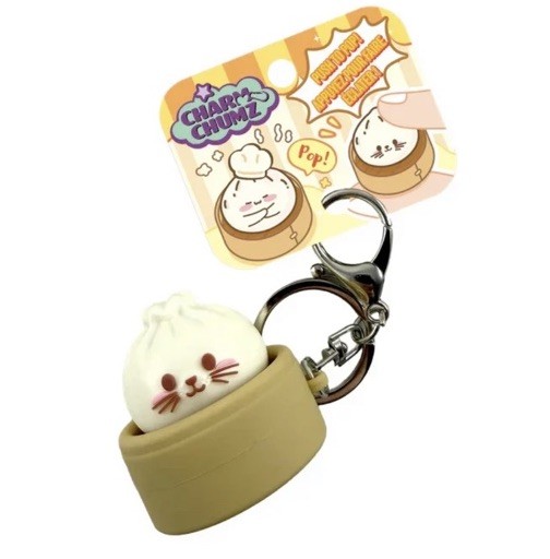 Dumpling Bao Buns Fidget CLICKER Keychain Charm Chumz Push Clip Clickeez x1