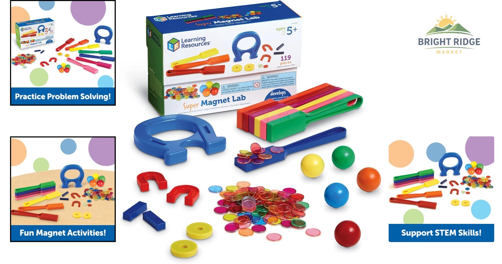 Hands-On Science Magnet Kit, 119 Pieces to Enhance Problem Solving Skills